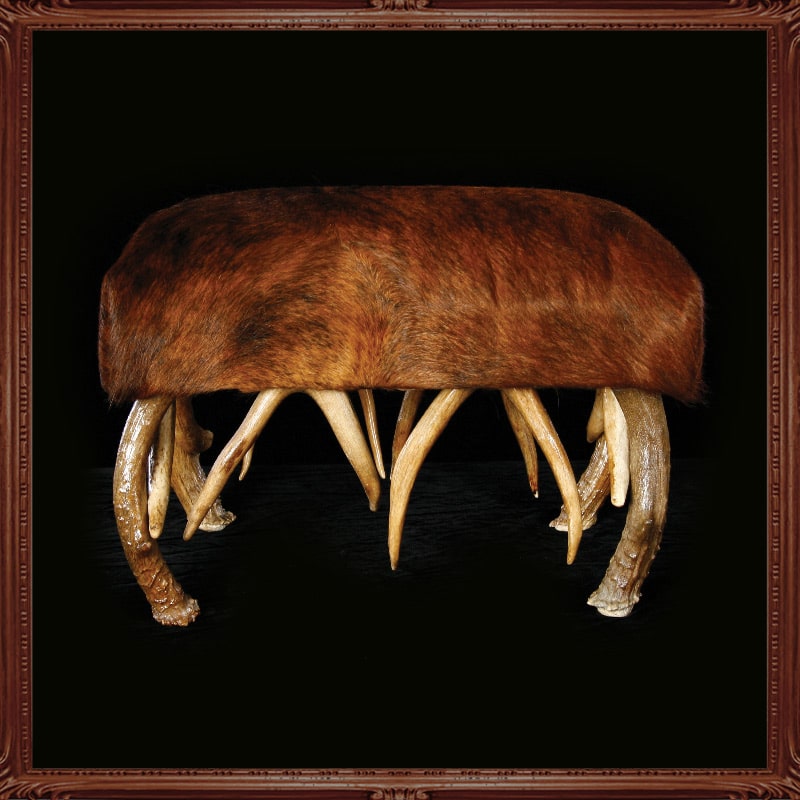 littlebighornsantlerchandeliers.com | Furniture Antler Foot Stool 2 Furniture